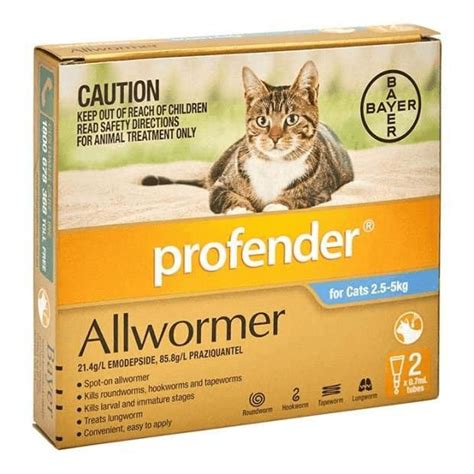 Profender Spot-On Cat Wormer Medium 2.5-5kg Blue - Epic Pet