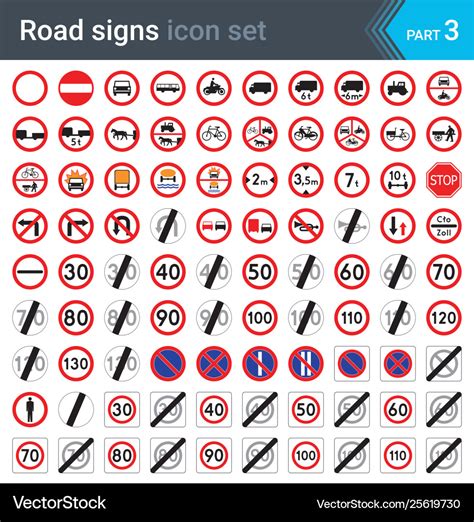 Road signs prohibition and speed limit signs Vector Image