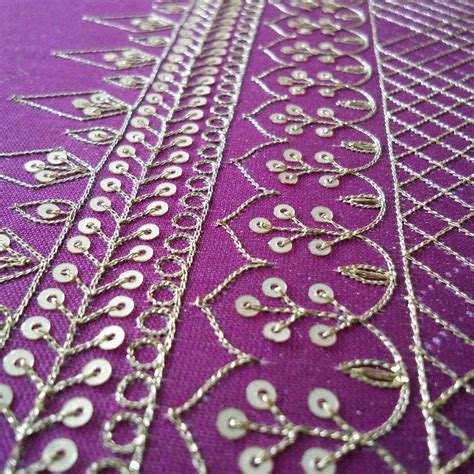 kasab work on blouse sleeve | Hand work embroidery, Embroidery designs fashion