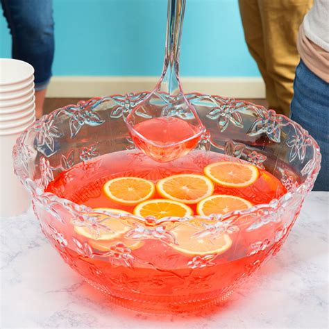 Fineline Platter Pleasers 3512 10 Qt. Clear Plastic Punch Bowl