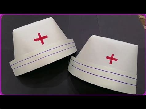 How to make a nurse cap - Paper nurse cap - Origami nurse cap - YouTube