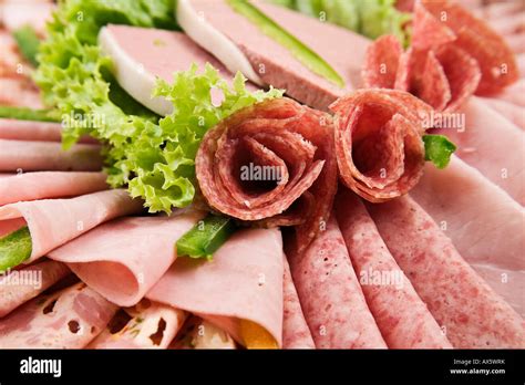 Luncheon meat platter, cold cuts Stock Photo: 16739238 - Alamy