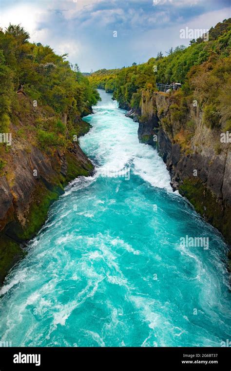 Wild stream of Huka Falls near Lake Taupo, New Zealand Stock Photo - Alamy