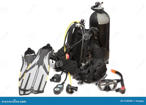 Diving equipment stock photo. Image of breathing, metallic - 5158286