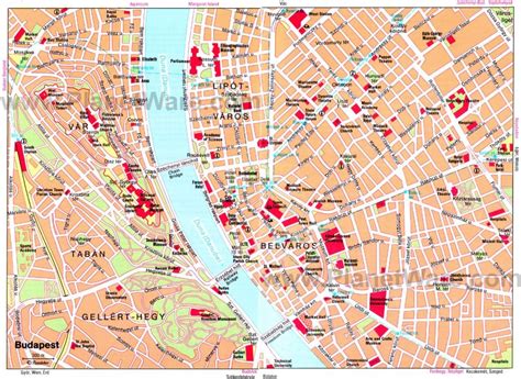 Map Of Main Area Near River | Hungary/budapest In 2019 | Budapest - Budapest Tourist Map ...