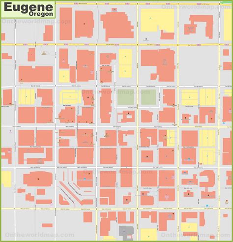 Eugene downtown map - Ontheworldmap.com