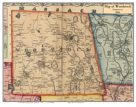 Woodstock, Connecticut 1856 Windham Co. - Old Map Custom Print - OLD MAPS