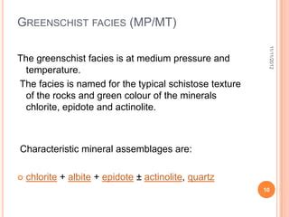 Metamorphic facies | PPT | Free Download