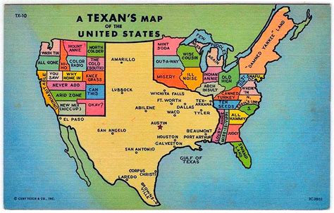 Everything is Bigger in Texas | vintage map postcard | By: wackystuff | Flickr - Photo Sharing!