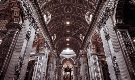 Interior of Saint Peter's Basilica (San Pietro) in Rome – Stock ...