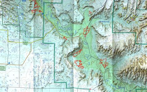 Topographic Map of Grasslands National Park West Block - Prairie Wind & Silver Sage