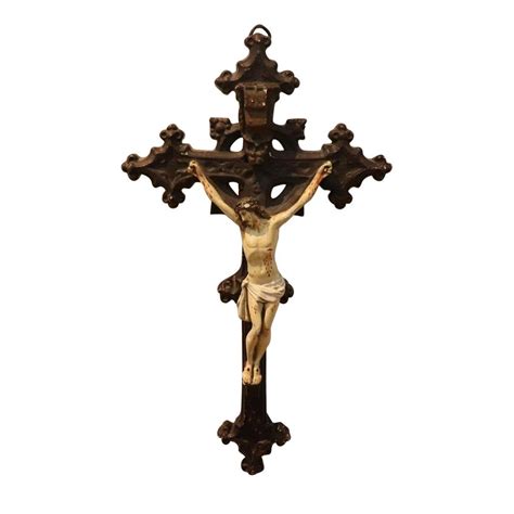 19th Century Italian Sculpture Jesus Christ on the Cross in Plaster at 1stDibs