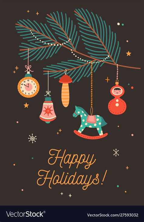 Happy holidays greeting cards template Royalty Free Vector