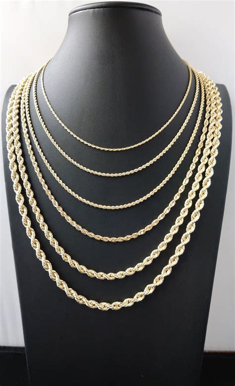 10K Gold Rope Chain Gold Rope Chain Necklace 2mm 2.2mm 2.6mm - Etsy