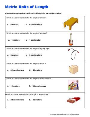 Centimeter and meter | Second Grade Math Worksheets | Biglearners