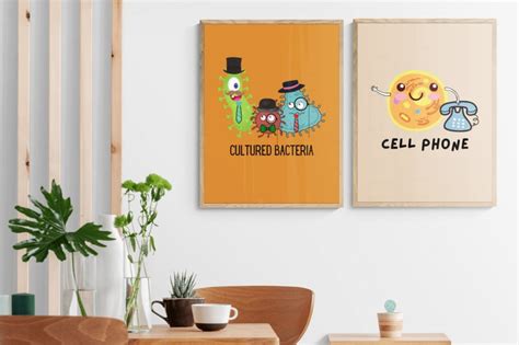 Biology Puns set of 8 Printable Posters Funny Science - Etsy