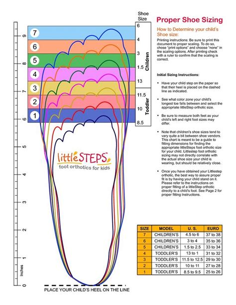 Printable Shoe Size Chart | Activity Shelter