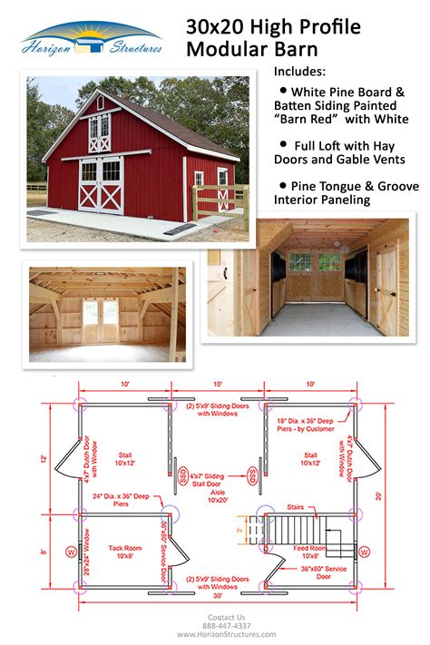 2-Stall Modular Barn with Loft in 2022 | Horse barn plans, Horse barn ...