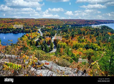 Dorset, Ontario, Canada, North America, aerial view from the Fire or ...