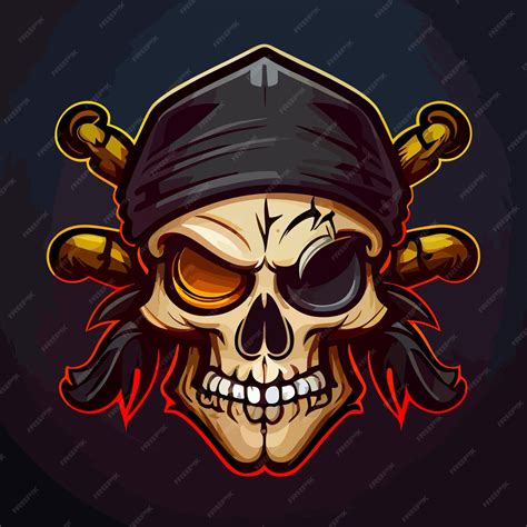 Premium Vector | Pirate skull vector icon illustration