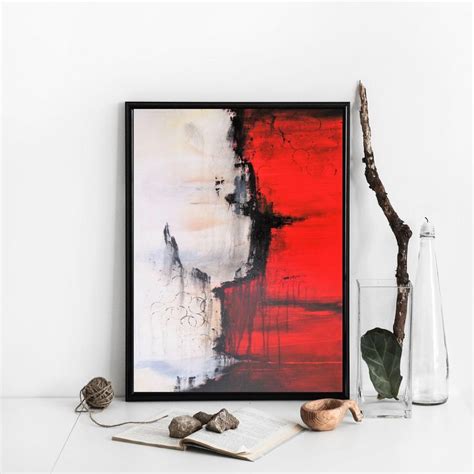 Red Abstract Painting Downloadable Prints Digital Download Art Abstract ...