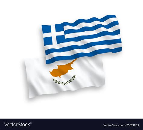 Flags greece and cyprus on a white background Vector Image