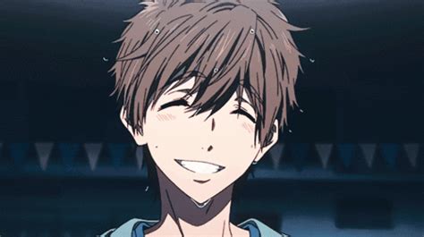 anime, boy, and gif image Anime Boy Smile, Smile Gif, Makoto Tachibana, Kyoto Animation, Free ...