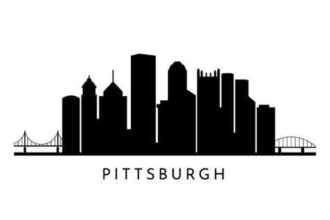 Free Vector | Pittsburgh skyline silhouette