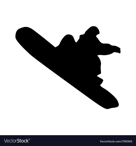 Snowboarder black silhouette Royalty Free Vector Image