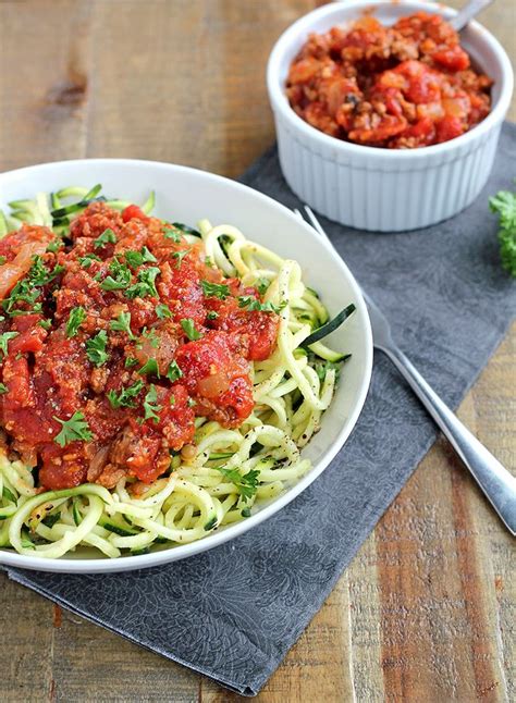 Zucchini Spaghetti with Beef Bolognese - In Sonnet's Kitchen | Healthy ...