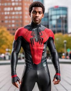 Miles Morales Costume For Halloween. Face Swap. Insert Your Face ID:1018534