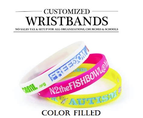 COLOR FILLED Custom Wristbands Personalized Rubber Bracelets - Etsy