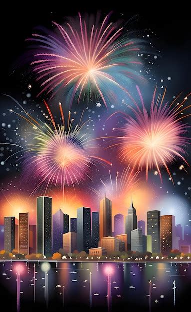 Premium AI Image | Fireworks celebration over city