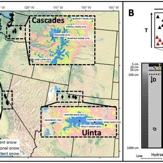 (A) SNOTEL sites utilized for climate scenarios in this study with... | Download Scientific Diagram