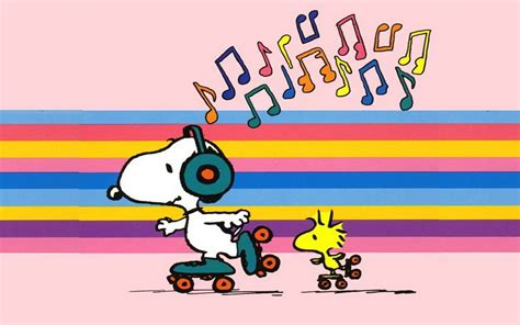 Download Roller Skating Music Woodstock (Peanuts) Snoopy Cartoon Comic Peanuts HD Wallpaper