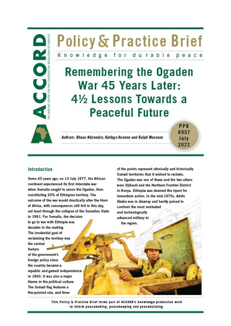 Remembering the Ogaden War 45 Years Later: Four and a Half Lessons Towards a Peaceful Future ...