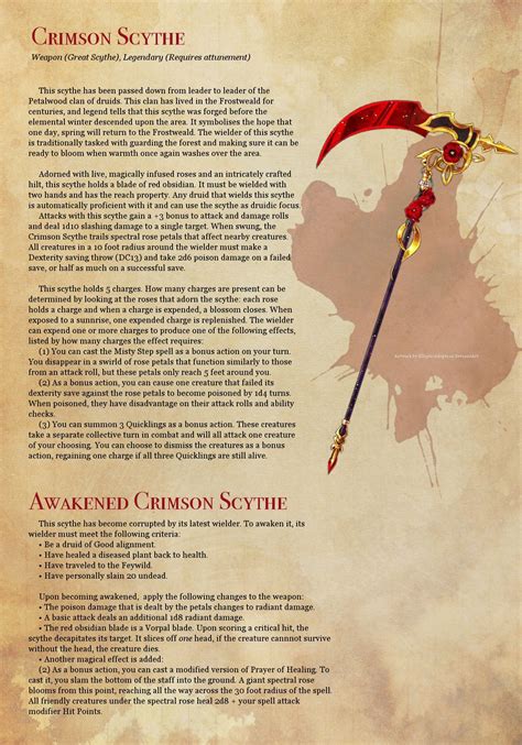 Of Tales Untold — Homebrew Magic Item: The Crimson Scythe I made... | D ...