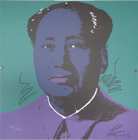 Andy Warhol lithograph Mao Zedong authenticated signed 878/2400 II.90 Painting by Andy Warhol