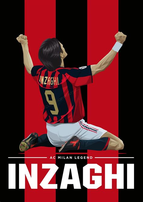 Filippo Inzaghi AC Milan Art Print | Etsy