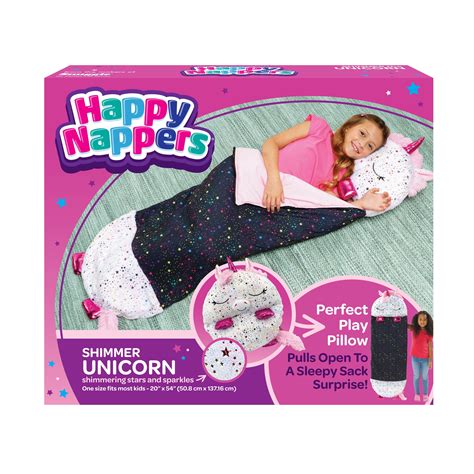 Happy Nappers Shimmer Unicorn 2-in-1 Pillow Plush Toy and Sleeping Sack ...