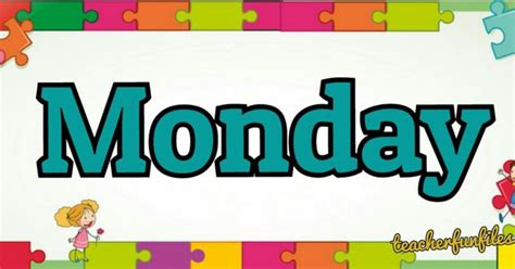 Free Days of the Week flashcard (Monday, Tuesday, Wednesday, Thursday, Friday, Saturday and ...