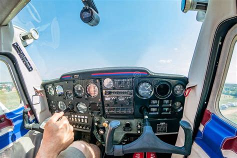 Cockpit of a Small Aircraft Stock Image - Image of airplane, altitude ...