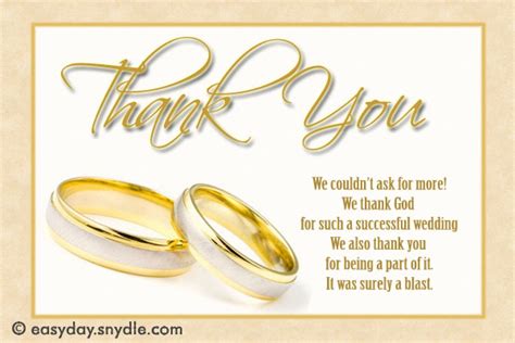 Wedding Thank You Card Wording Samples – Easyday