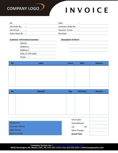 Templates Of Invoices | Invoice Template Ideas