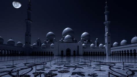 Sheikh Zayed Grand Mosque at night - Abu Dhabi, United Arab Emirates - backiee