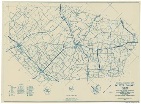 Fayette County Texas Historical Map 1936 – Texas Map Store