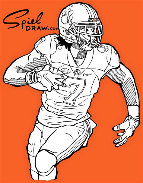 Wide Receiver Football Player Coloring Pages