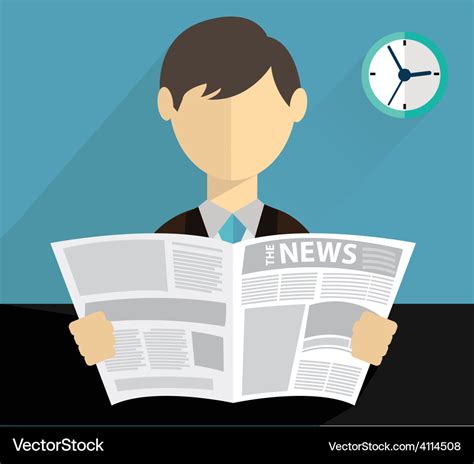 Man reading newspaper Royalty Free Vector Image