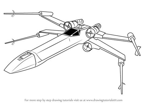 Learn How to Draw X-Wing fighter from Star Wars (Star Wars) Step by ...