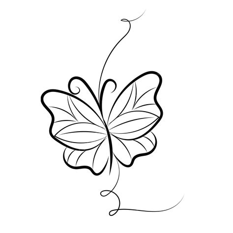 Butterfly Liner Vector, Butterfly Drawing, Butterfly Sketch, Butterfly Line PNG and Vector with ...